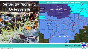 Columbia and Jefferson City are under a frost advisory