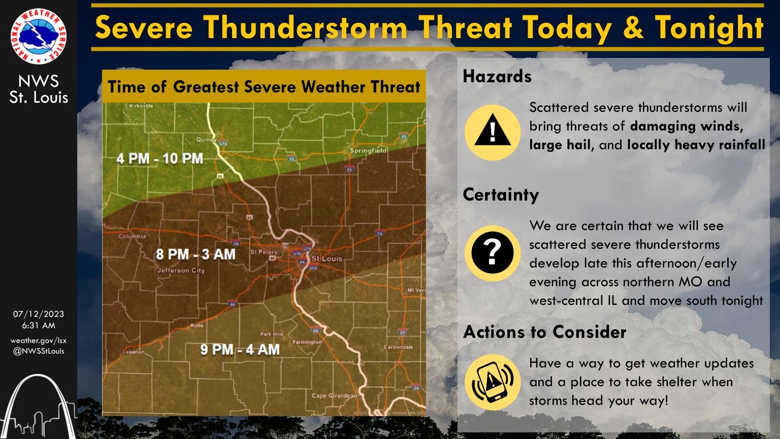 NWS: Mid-Missouri could see damaging winds and hail this evening and overnight
