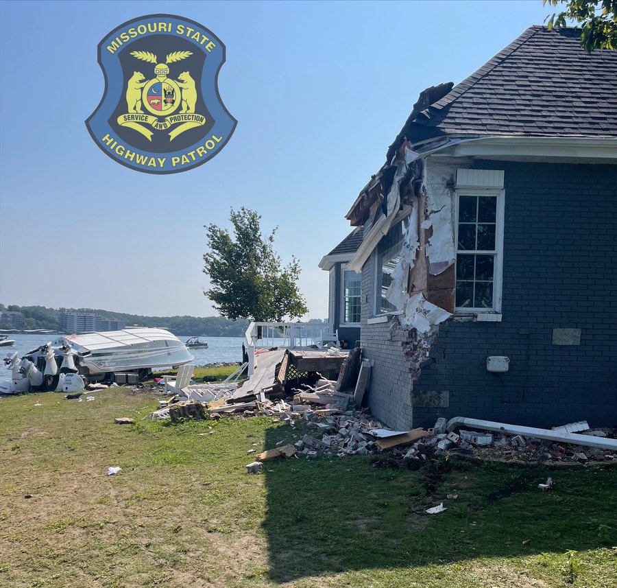 Boat crashes into a home at Lake of the Ozarks, ejecting all eight