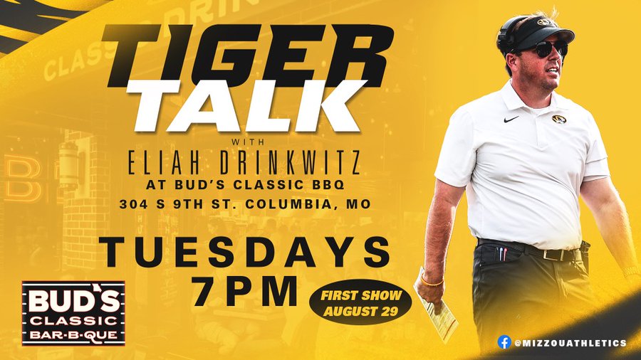 Mizzou’s Drinkwitz, Pogue and Carnell to be featured on “Tiger Talk” tonight in Columbia