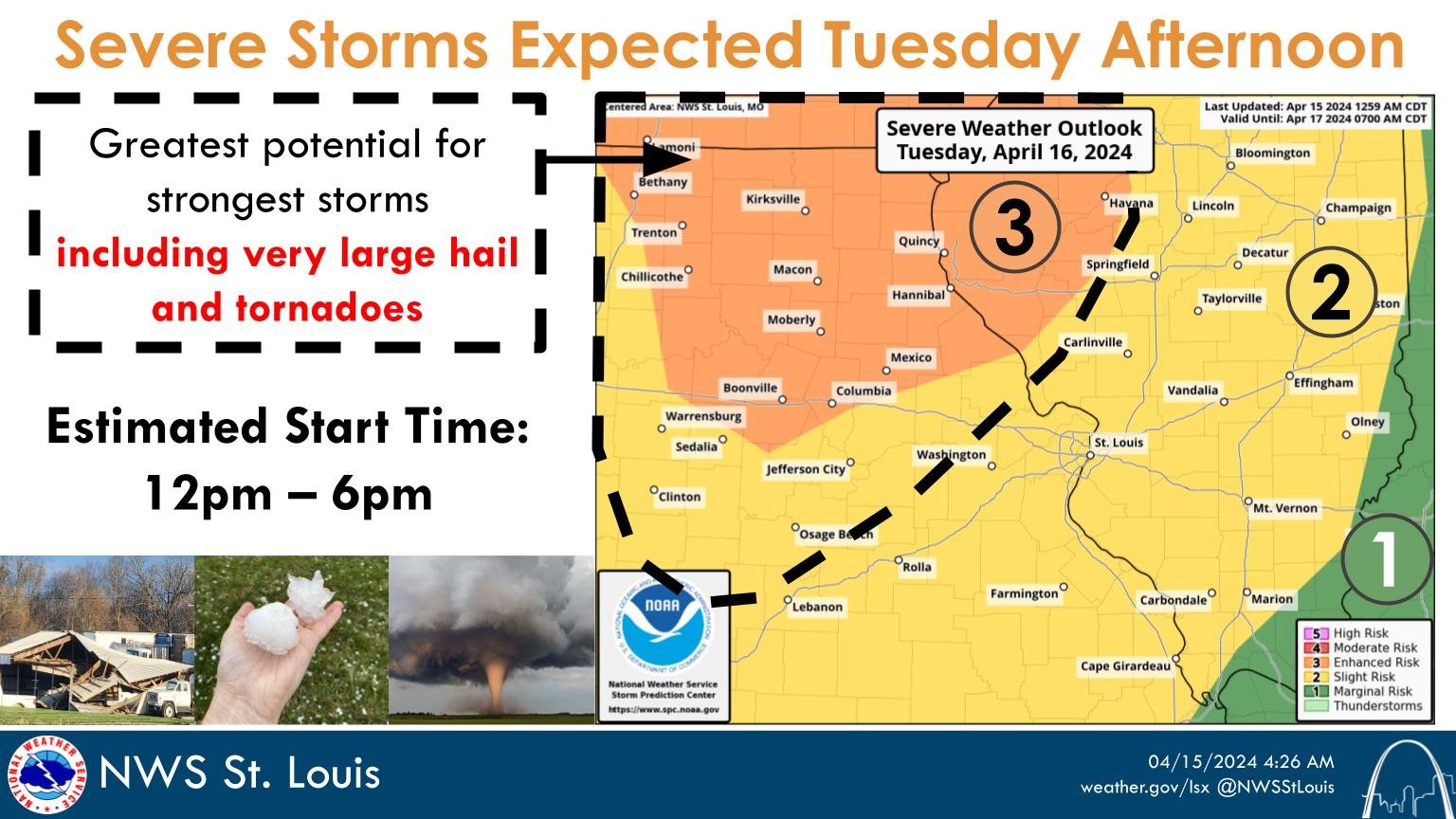 UPDATE: Tornadoes and large hail possible in mid-Missouri on Tuesday