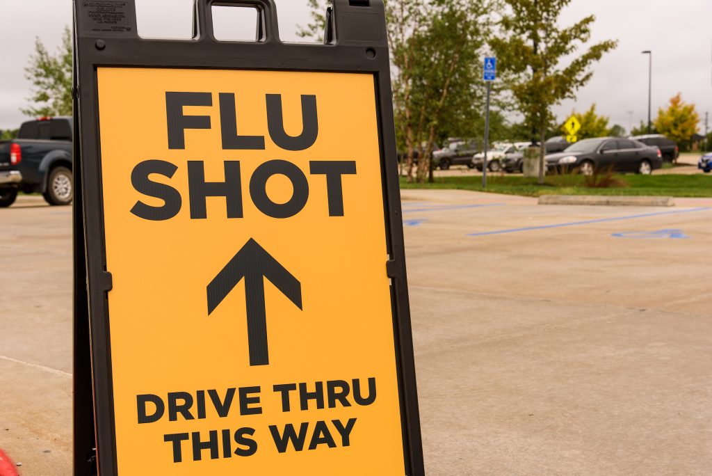 drive thru flu shot clinic at the south providence medical park.